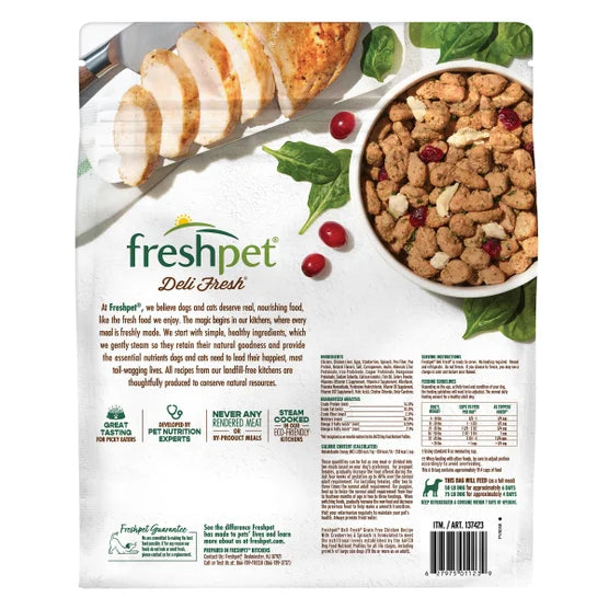 Freshpet Deli Fresh Dog Food, Chicken Recipe, 6 lbs