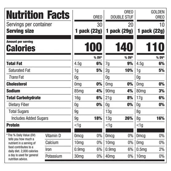 OREO Sandwich Cookies, Variety Pack, 60-count