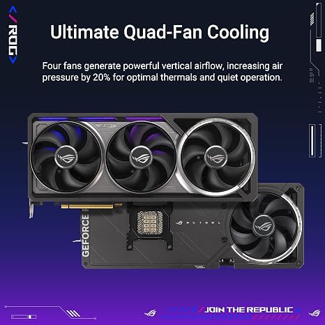 ASUS ROG Astral NVIDIA GeForce RTX 5090 32GB GDDR7 OC Edition Gaming Graphics Card (PCIe 5.0, HDMI/DP 2.1, 3.8-Slot, 4-Fan Design, Axial-tech Fans