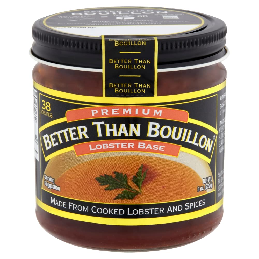 Better Than Bouillon Premium Lobster Base, Made from Select Cooked Lobster & Spices, Makes 9.5 Quarts of Broth 38 Servings, 8 Ounce (Pack of 3)