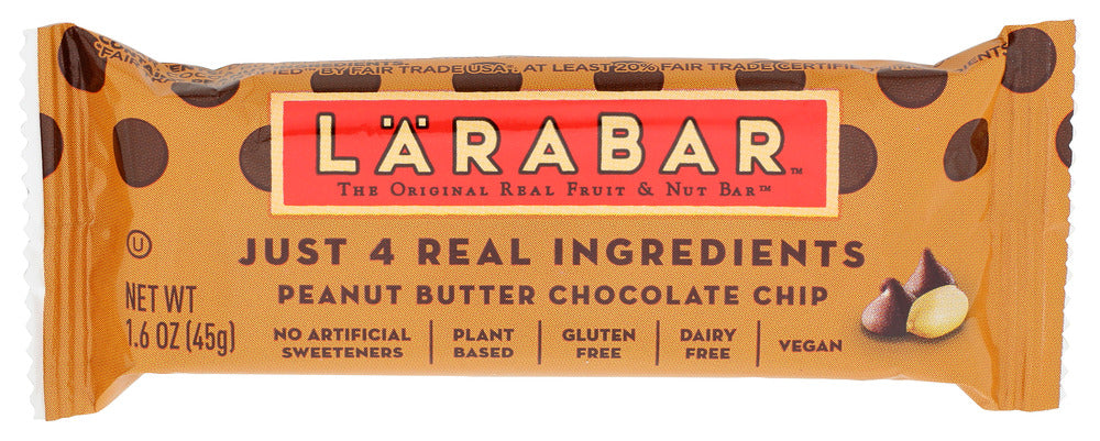 Larabar Peanut Butter Chocolate Chip, Fruit and Nut Bars, Gluten Free and Vegan, 28.8 oz, 18 Ct