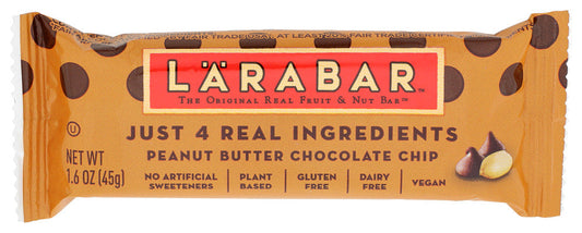 Larabar Peanut Butter Chocolate Chip, Fruit and Nut Bars, Gluten Free and Vegan, 28.8 oz, 18 Ct