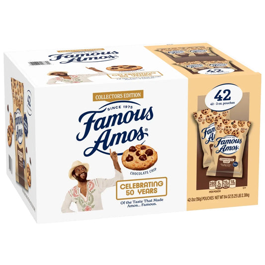 Famous Amos Cookies, Chocolate Chip, 2 oz, 42-count