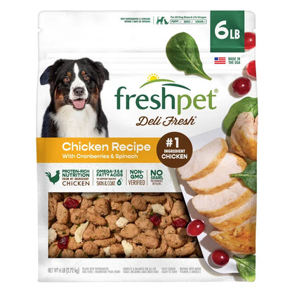 Freshpet Deli Fresh Dog Food, Chicken Recipe, 6 lbs