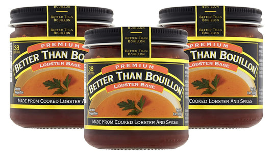 Better Than Bouillon Premium Lobster Base, Made from Select Cooked Lobster & Spices, Makes 9.5 Quarts of Broth 38 Servings, 8 Ounce (Pack of 3)