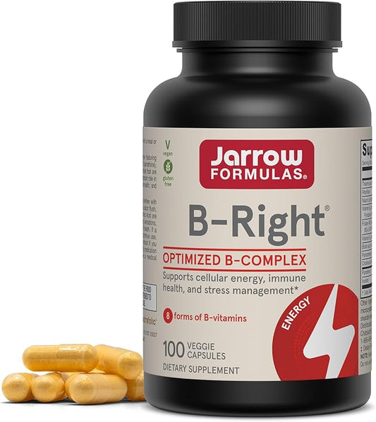 Vitamin B Complex - 100 Veggie Caps - B-Complex Formula -Cellular Energy & Metabolism Support - Supports Brain, Cellular & Cardiovascular Health - 100 Servings