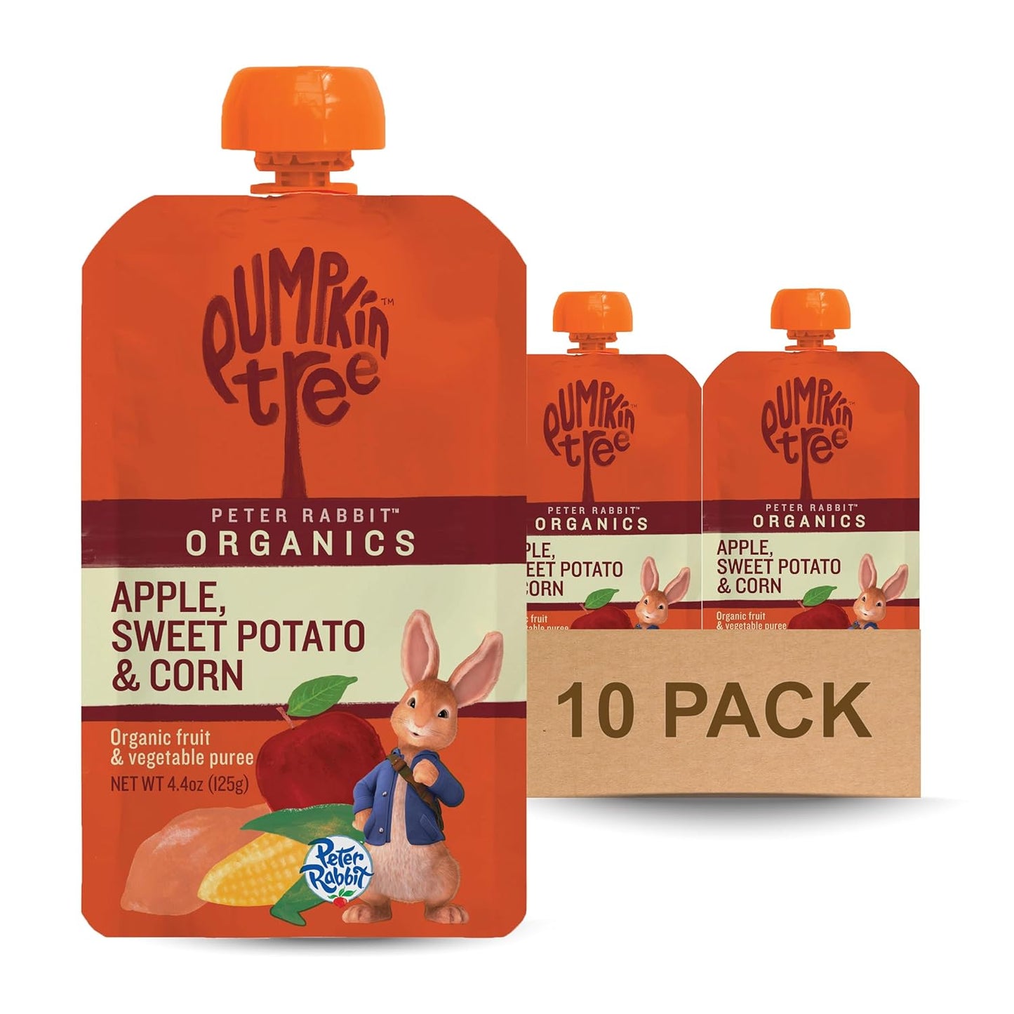 Pumpkin Tree Peter Rabbit Organics, Apple, Sweet Potato, and Corn, 4.4 Ounce (Pack of 10)