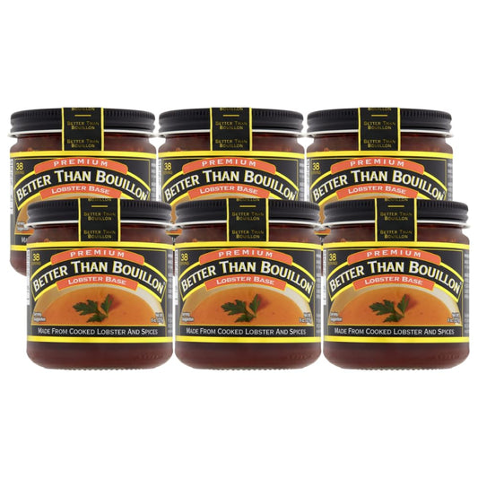 Better Than Bouillon Premium Lobster Base, Made from Select Cooked Lobster & Spices, Makes 9.5 Quarts of Broth 38 Servings, 8 Ounce (Pack of 6)
