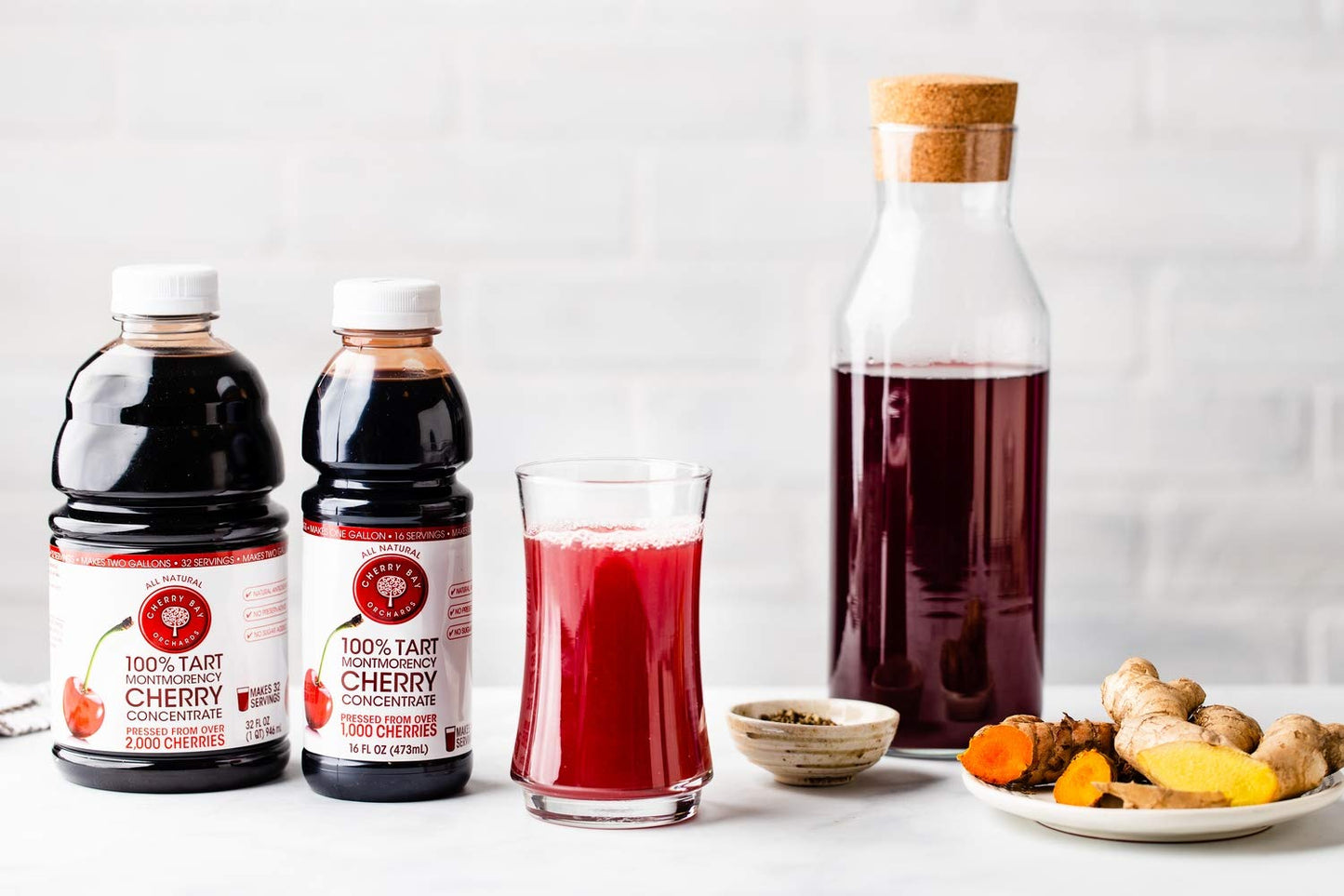 Cherry Bay Orchards Tart Cherry Concentrate - All Natural Juice to Promote Healthy Sleep, 16oz Bottle (Case of 12) - Gluten Free, Natural Antioxidants, No Added Sugar or Preservatives