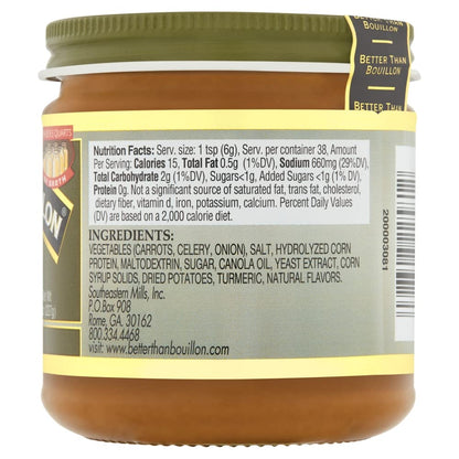 Better Than Bouillon Vegetarian No Chicken Base, Made with Seasoned Vegetables, Certified Vegan, Makes 9.5 Quarts of Broth, 38 Servings, 8 OZ Jar (Pack of 6)
