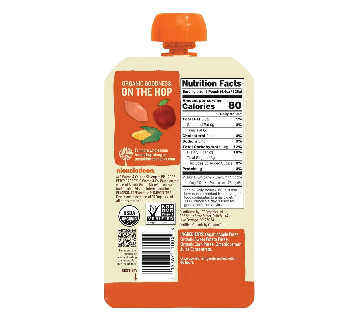 Pumpkin Tree Peter Rabbit Organics, Apple, Sweet Potato, and Corn, 4.4 Ounce (Pack of 10)