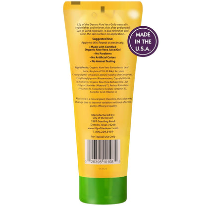 Lily Of The Desert Gelly Moisturizer - 99% Organic Aloe Vera Gel for Skin, After Sun Care with Aloe, Vitamin E Oil, and Vitamin C for Sunburn Relief, 8 Fl Oz (Pack of 2)