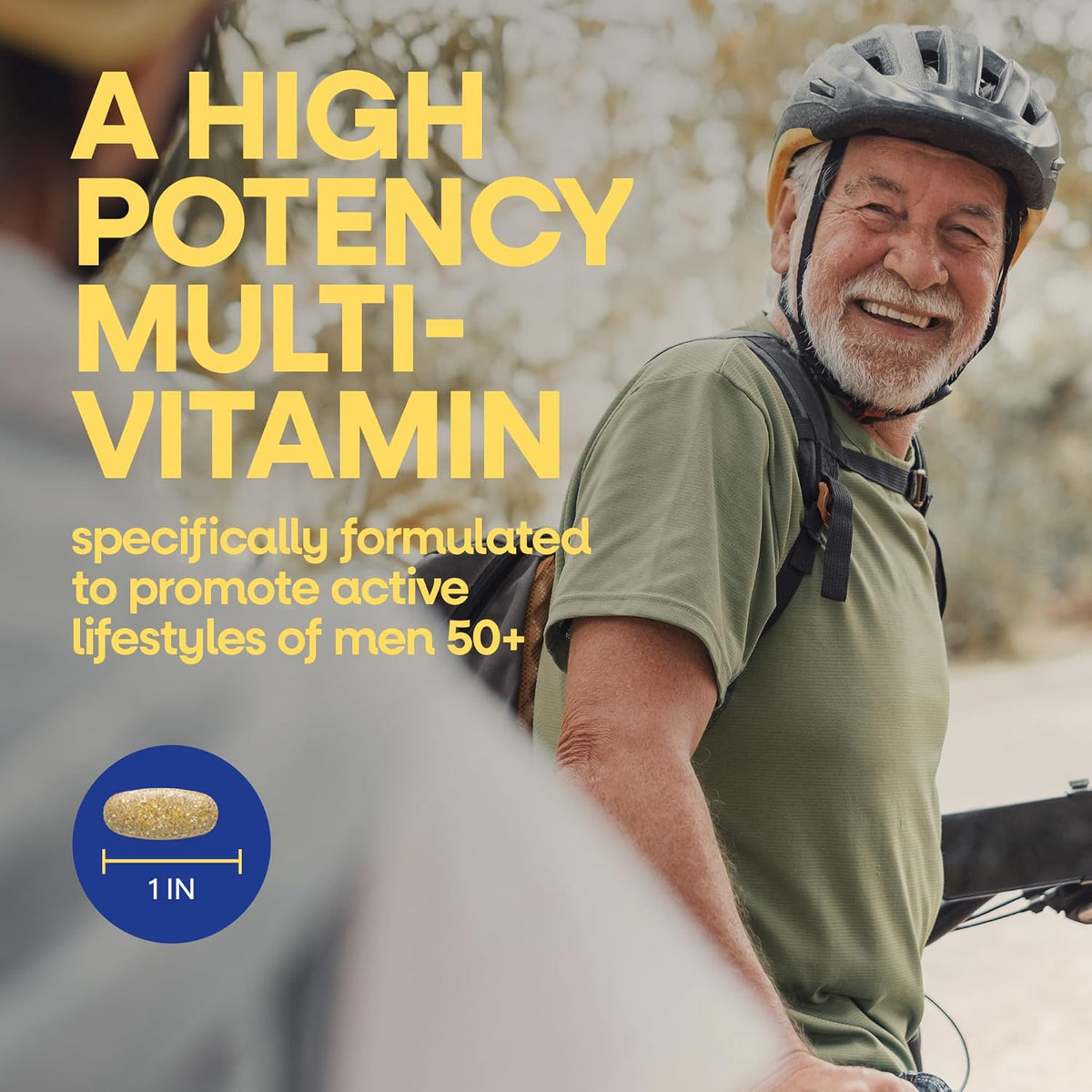 Nature's Way Alive! Men’s 50+ Daily Ultra Multivitamin, High Potency Formula, Supports Healthy Brain, Eyes & Heart*, with Methylated B12, Gluten-Free, 60 Tablets (Packaging May Vary)