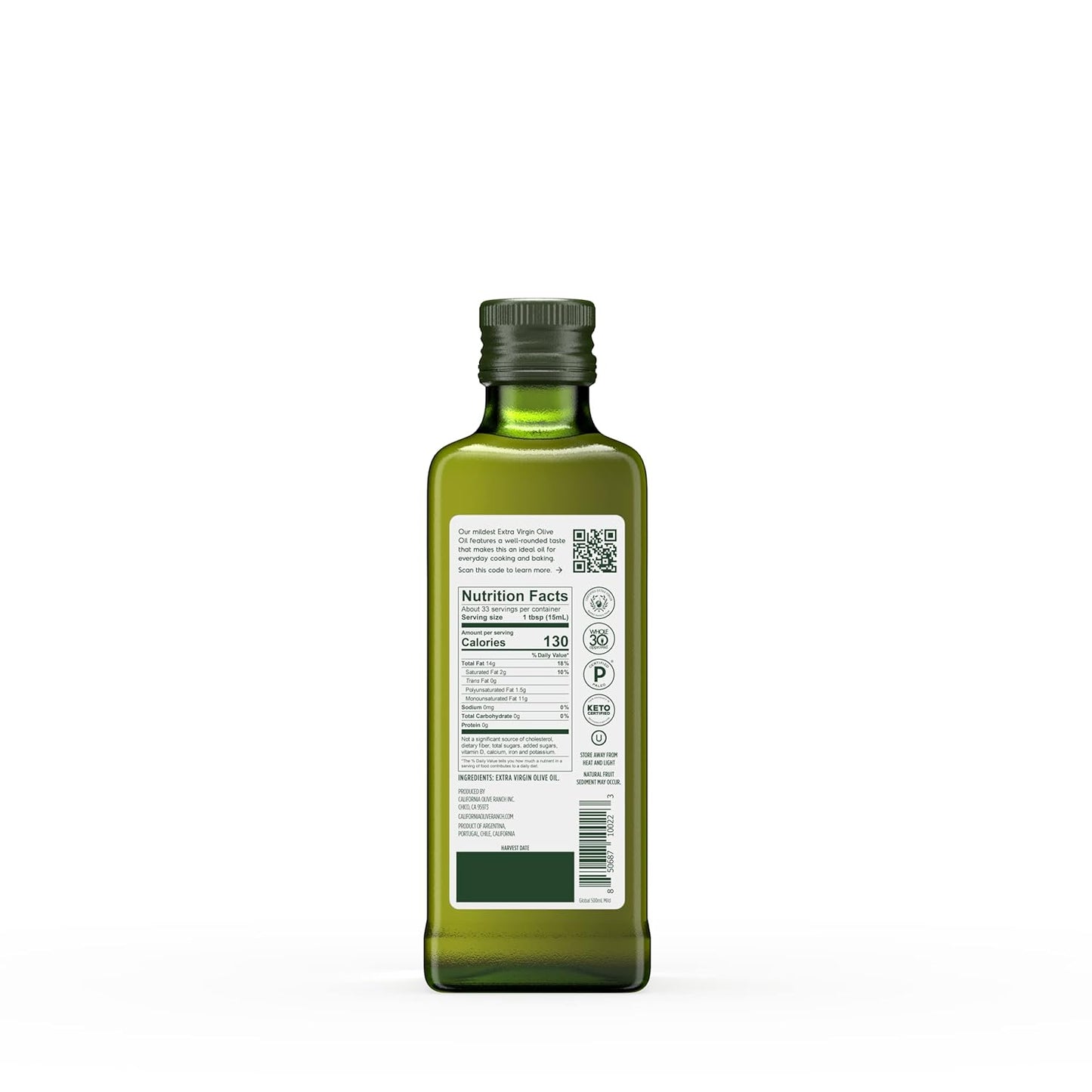 California Olive Ranch, Global Blend Mild Extra Virgin Olive Oil, 500mL