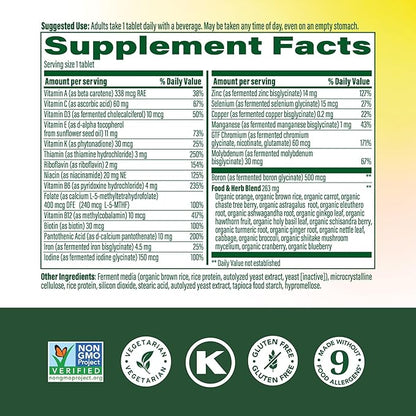 MegaFood Multivitamin for Women 40+ One Daily Womens Multivitamin - with Methylated B12, Methyl Folate, Vitamin D3, C & Zinc - Energy Metabolism, Immune Support & Bone Health, Vegetarian, 60 Tablets
