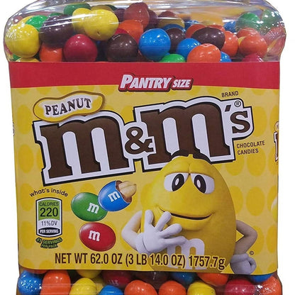 M&M's Peanut Milk Chocolate Candy Bulk Jar (62 Ounce)