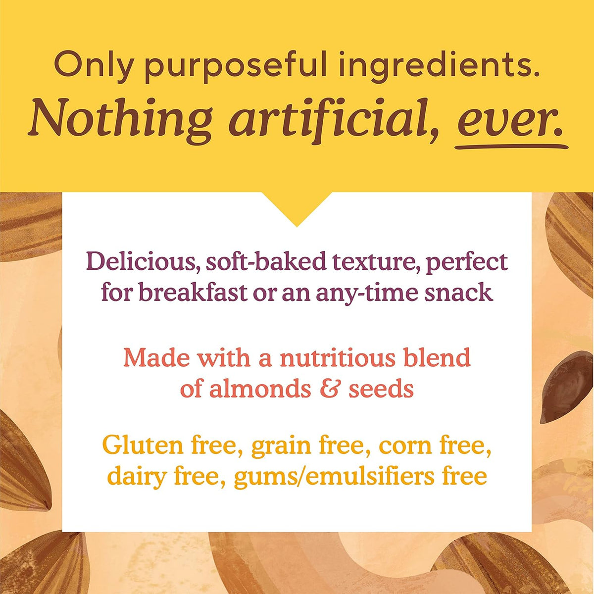 Almond Flour Snack Bars (Peanut Butter Chocolate) with Organic Coconut Oil, Chia Seeds, Sunflower Seeds, and Flax Seeds, 6oz, 6 Count
