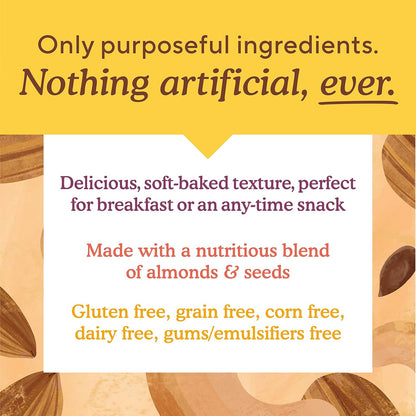 Almond Flour Snack Bars (Peanut Butter Chocolate) with Organic Coconut Oil, Chia Seeds, Sunflower Seeds, and Flax Seeds, 6oz, 6 Count