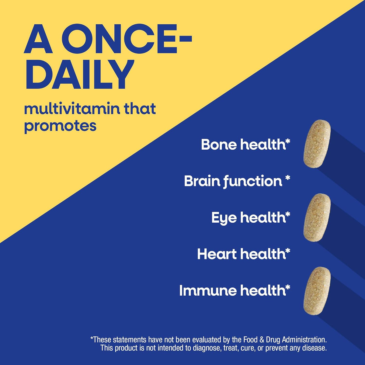 Nature's Way Alive! Men’s 50+ Daily Ultra Multivitamin, High Potency Formula, Supports Healthy Brain, Eyes & Heart*, with Methylated B12, Gluten-Free, 60 Tablets (Packaging May Vary)