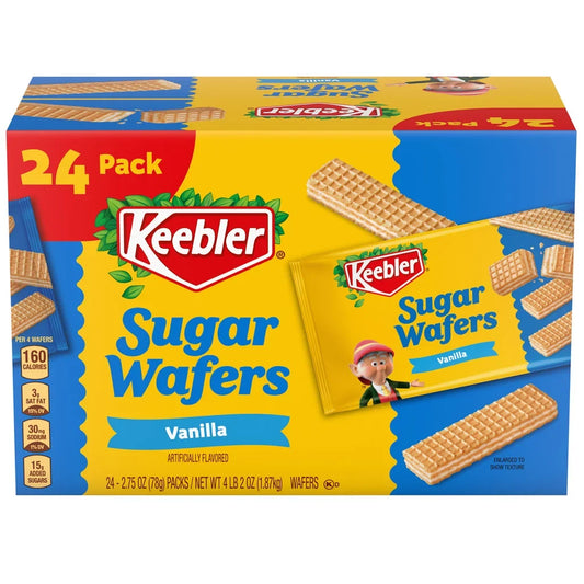 Keebler Sugar Wafers, Vanilla, 2.75 oz, 24-count