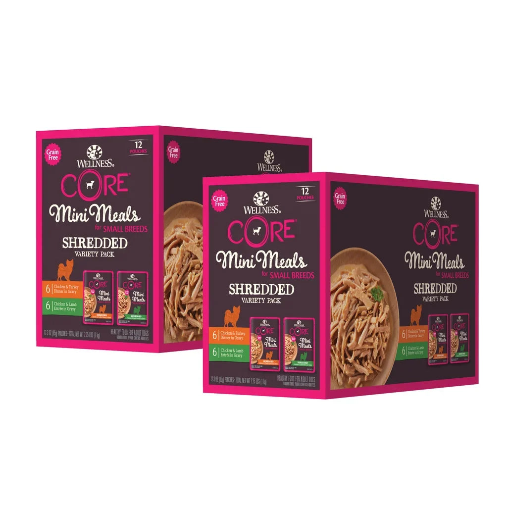 Wellness CORE Mini Meals Shredded Variety Pack, 3 oz, 24-count