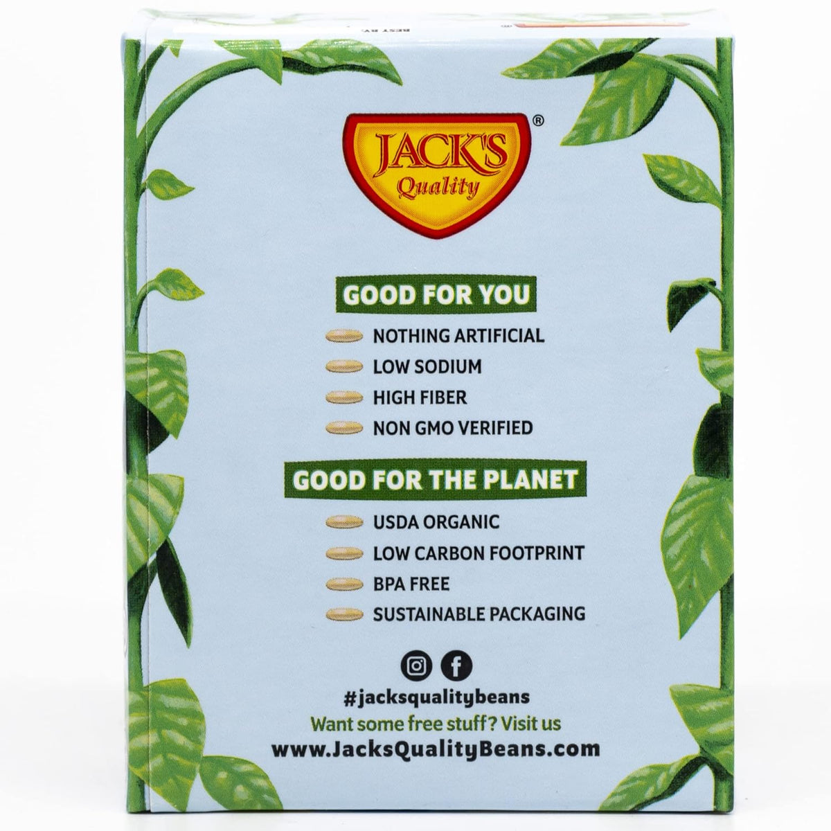 Jack's | Organic Cannellini White Beans 13.4 oz. | Filled with Protein & Fiber, Low Sodium & Non-GMO | (8-PACK)