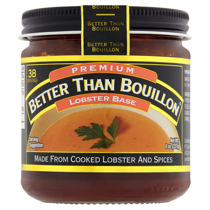 Better Than Bouillon Premium Lobster Base, Made from Select Cooked Lobster & Spices, Makes 9.5 Quarts of Broth 38 Servings, 8 Ounce (Pack of 3)