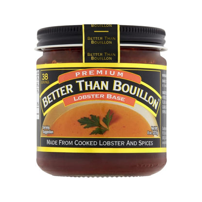 Better Than Bouillon Premium Lobster Base, Made from Select Cooked Lobster & Spices, Makes 9.5 Quarts of Broth 38 Servings, 8 Ounce (Pack of 6)