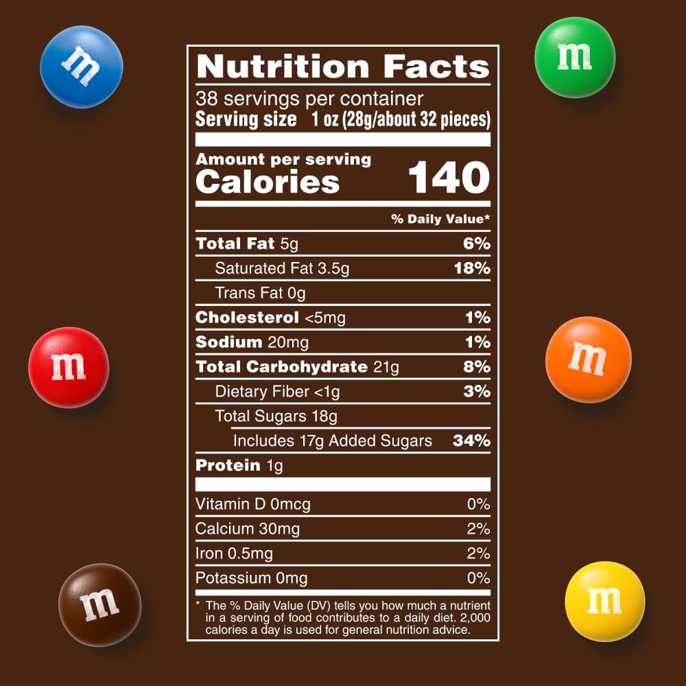 M&M'S Milk Chocolate Candy, Party Size, 2.4 lb | 38 oz Pack of 2
