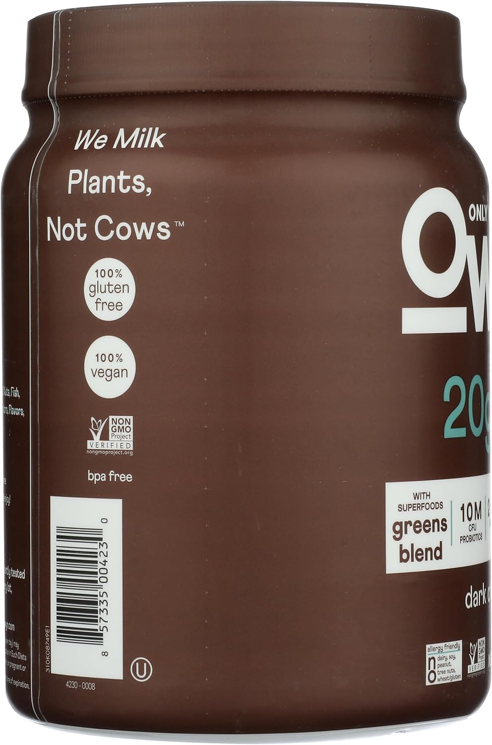 OWYN Only What You Need Plant-Based Protein Powder, Dark Chocolate, 1.17 lbs (Pack of 2)
