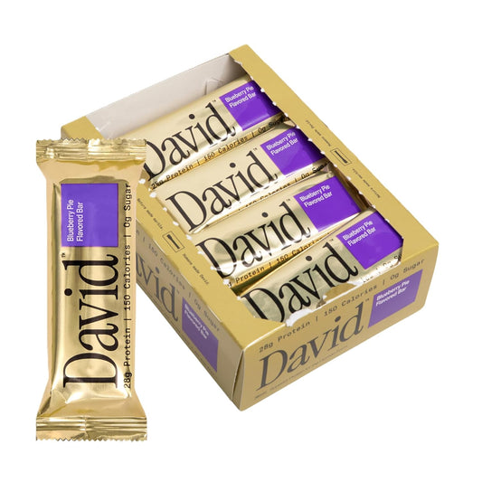 David High Protein Bars Blueberry Pie Flavor, Pack of 12