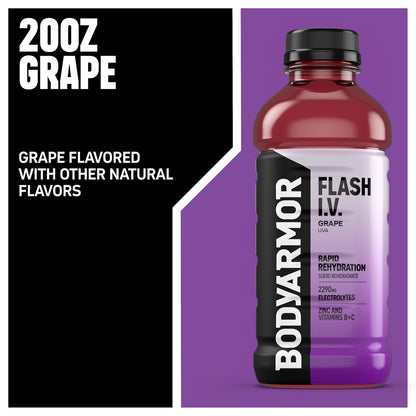 BODYARMOR Flash I.V. – Grape, 12 Pack