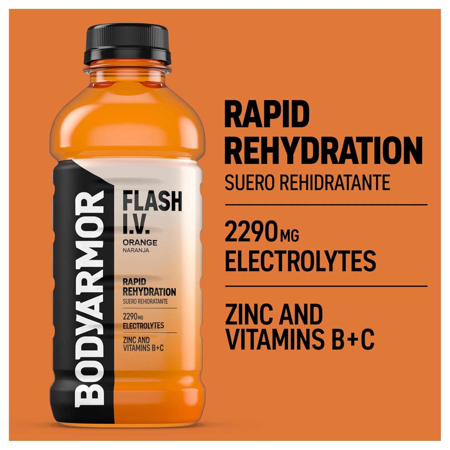 BODYARMOR Flash I.V. – Orange, 12 Pack
