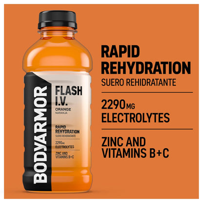 BODYARMOR Flash I.V. – Orange, 12 Pack