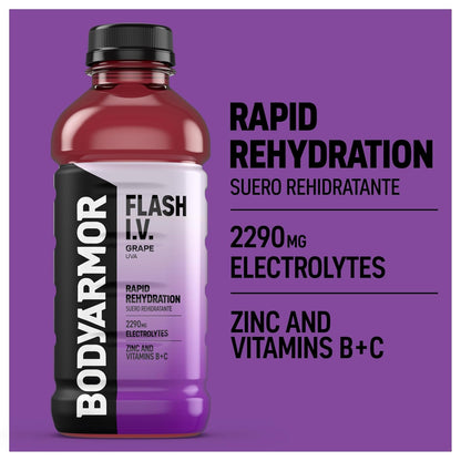 BODYARMOR Flash I.V. – Grape, 12 Pack