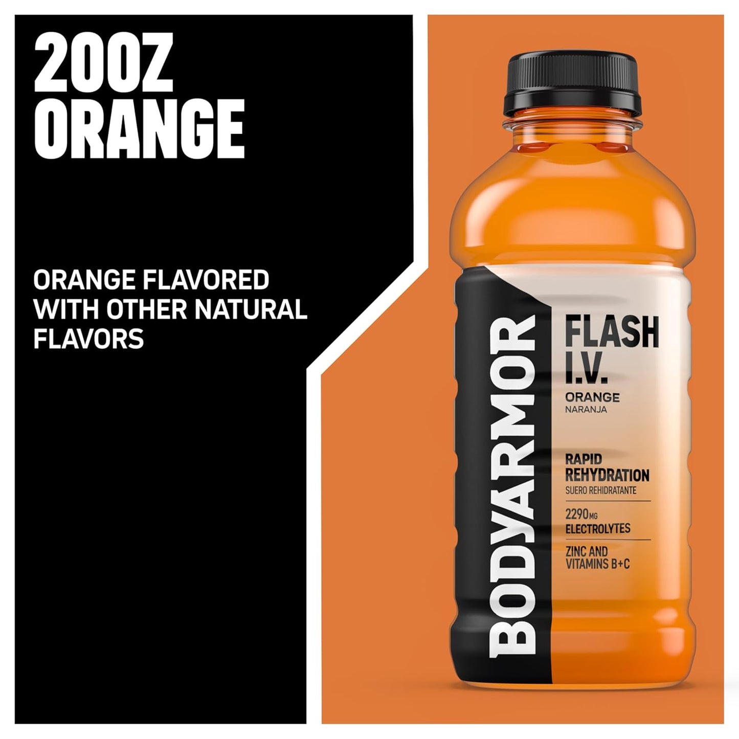 BODYARMOR Flash I.V. – Orange, 12 Pack