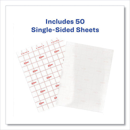 Avery Clear Self-Adhesive Laminating Sheets, 3 mil, 9" x 12", Matte Clear, 50/Box (73601)
