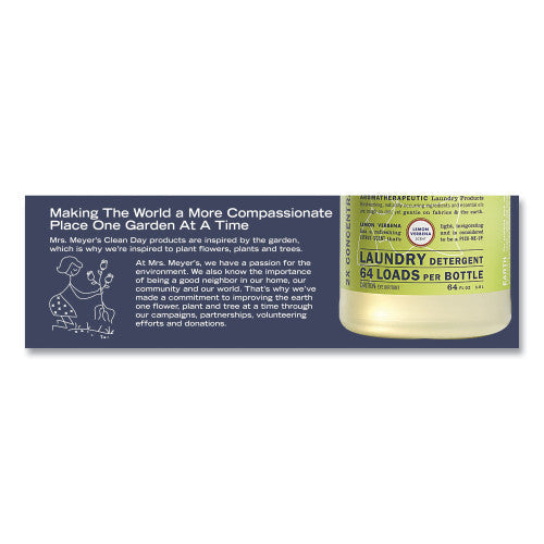 Mrs. Meyer's Liquid Laundry Detergent, Lemon Verbena Scent, 64 oz Bottle, 6/Carton (370736)