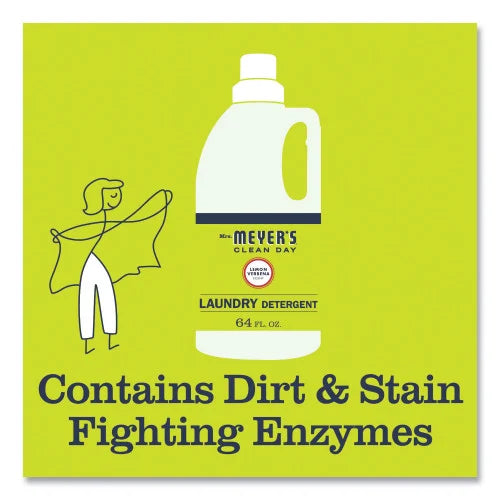 Mrs. Meyer's Liquid Laundry Detergent, Lemon Verbena Scent, 64 oz Bottle, 6/Carton (370736)