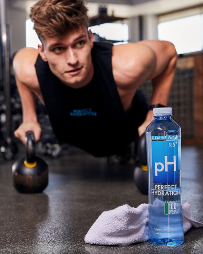 Perfect Hydration 9.5+ pH Alkaline Drinking Water | 100% Recycled Bottles | Electrolyte Minerals for Taste | 12 pack - 1 Liter (33.8 oz)