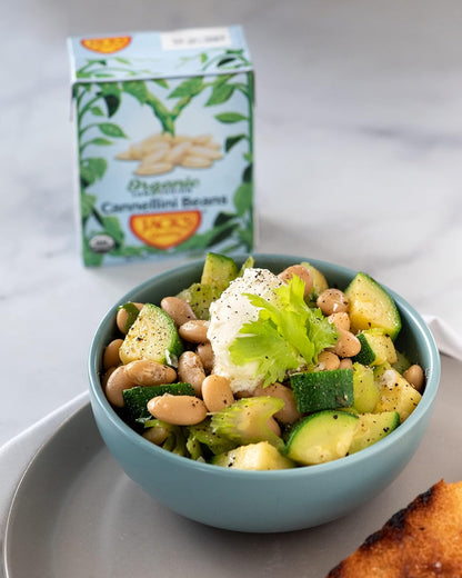 Jack's | Organic Cannellini White Beans 13.4 oz. | Filled with Protein & Fiber, Low Sodium & Non-GMO | (8-PACK)