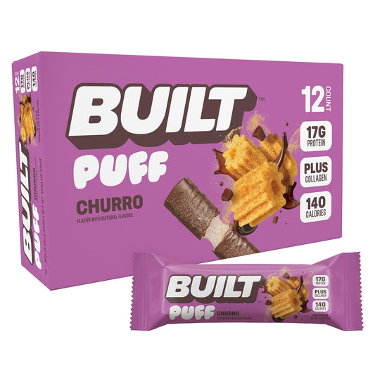 BUILT Bar Puff Protein Bars - Churro - 12 Count