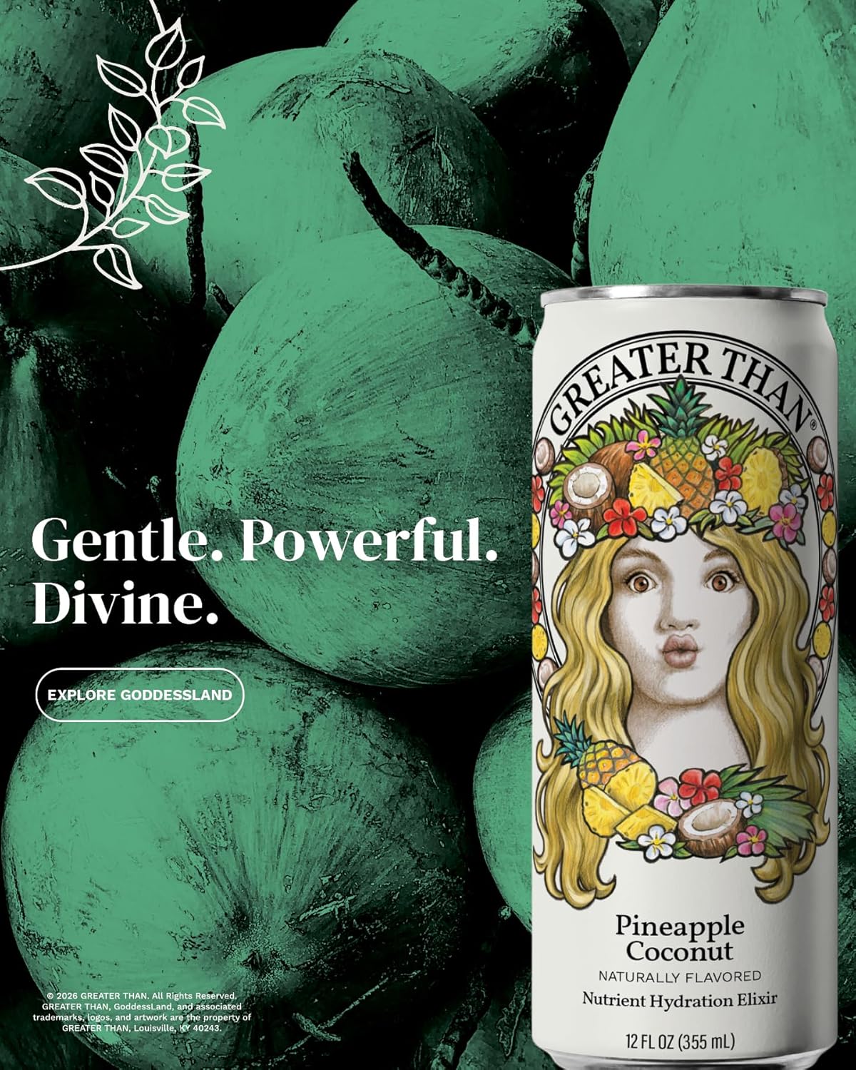 GREATER THAN Hydration for Her – Pineapple Coconut, 12 Pack
