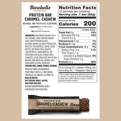 Barebells Caramel Cashew | Protein Bar | Pack of 12