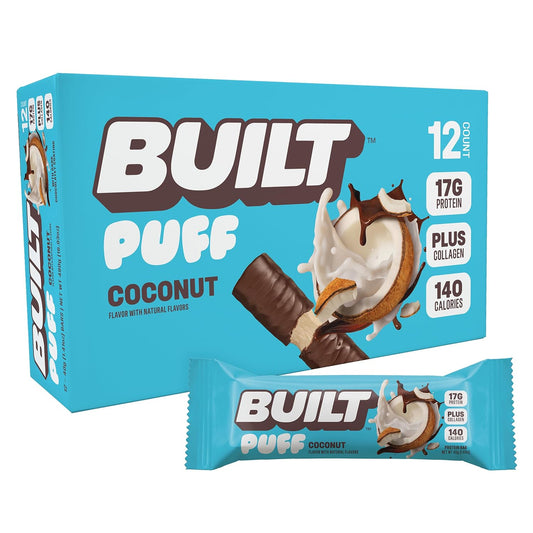 BUILT Bar Puff Protein Bars - Coconut - 12 Count