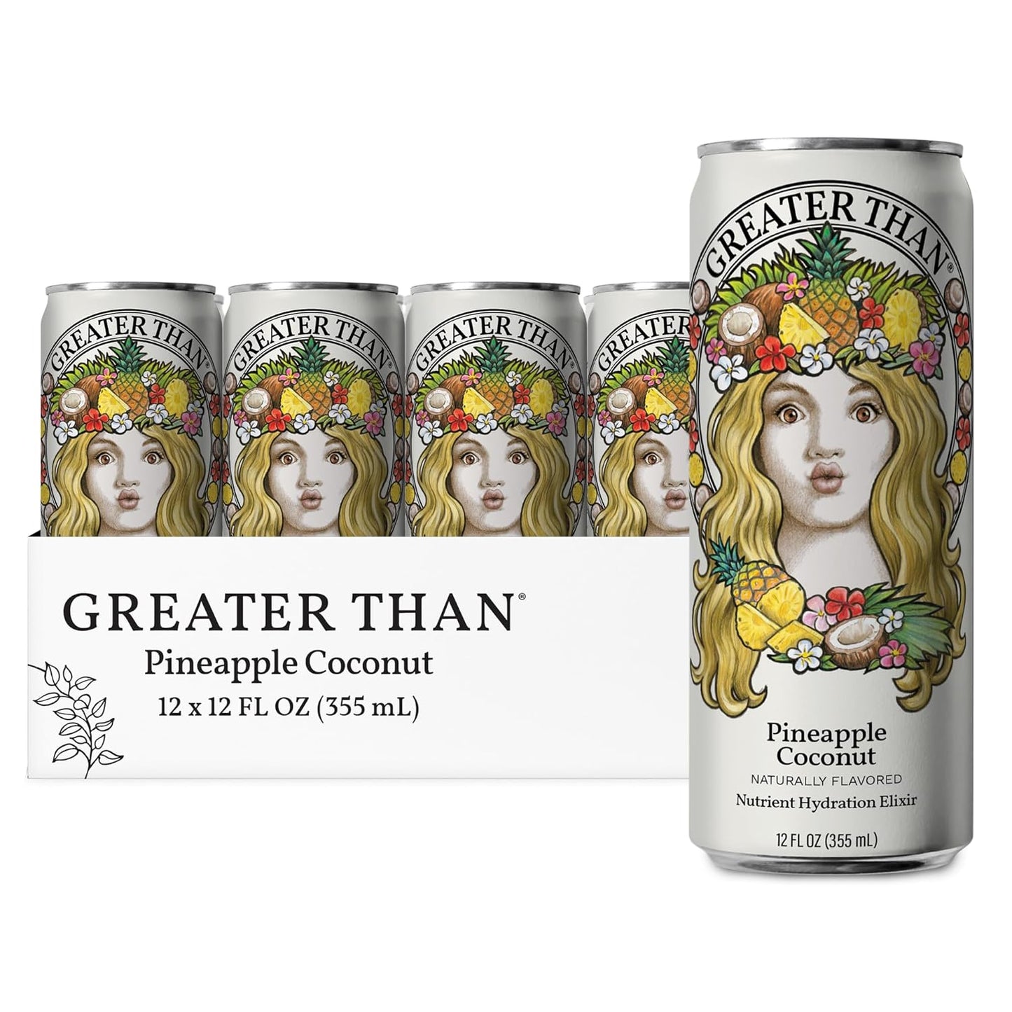 GREATER THAN Hydration for Her – Pineapple Coconut, 12 Pack