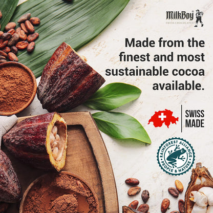 Milkboy Swiss Chocolates Chocolate Bars - Premium Swiss Alpine Milk Chocolate - Smooth European Milk Chocolates Gift - Sustainably Farmed Cocoa - Gluten Free - 3 oz, Pack 2