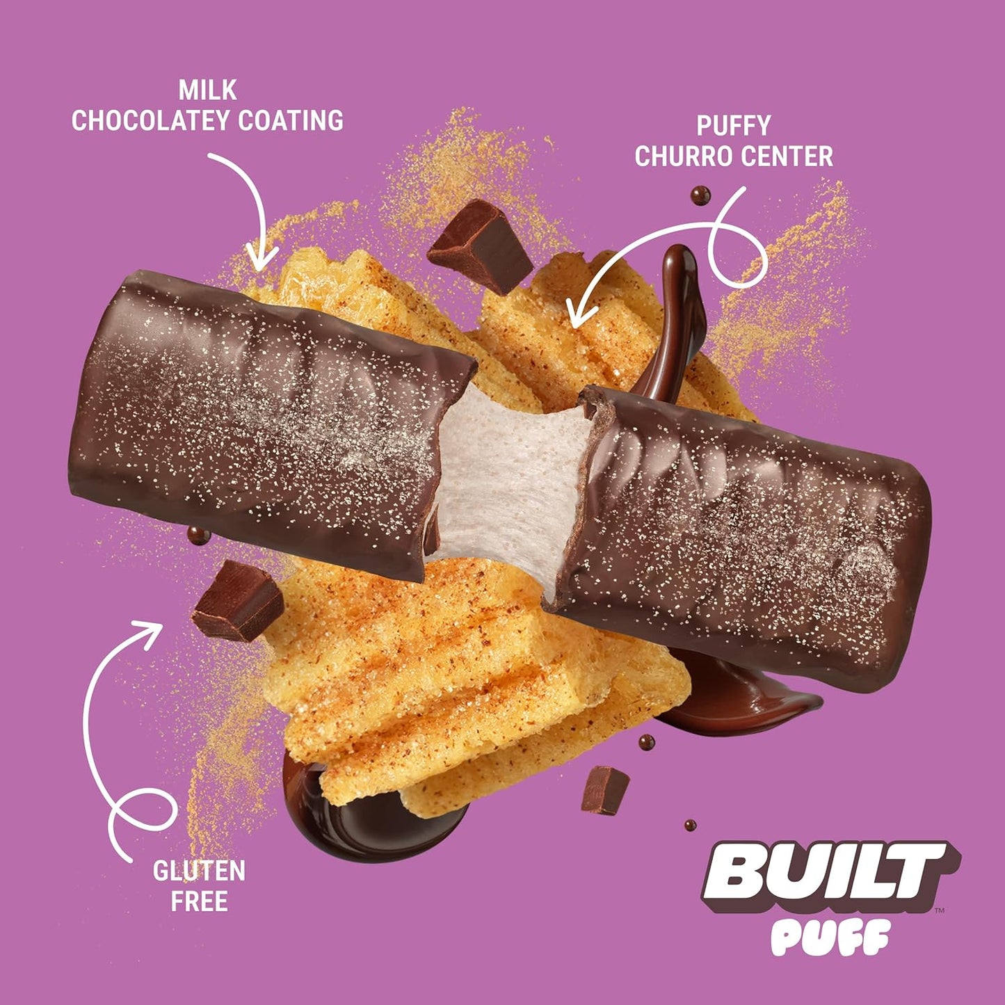 BUILT Bar Puff Protein Bars - Churro - 12 Count