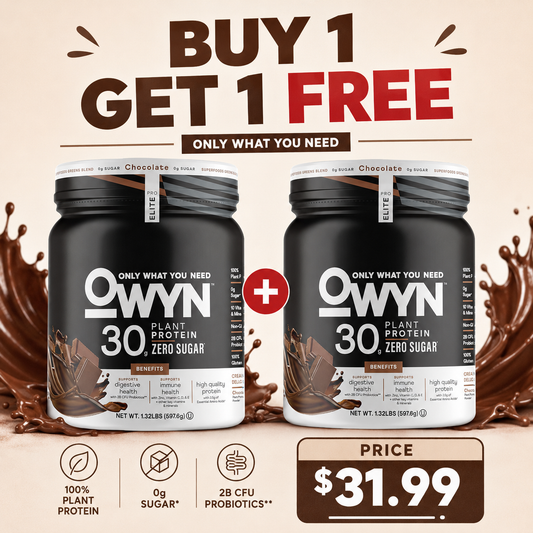 Owyn Only What You Need Pro Elite High Protein Powder Chocolate,12 Servings (1.32 LB) (Pack of 2)