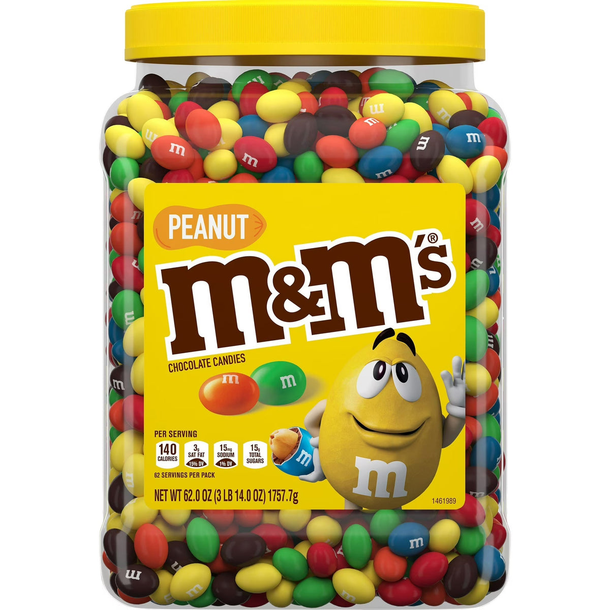 M&M's Peanut Milk Chocolate Candy Bulk Jar (62 Ounce)